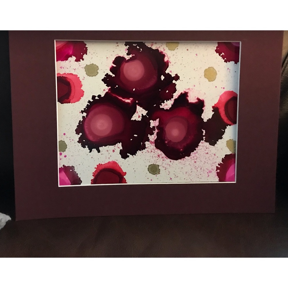 Hand crafted abstract one of a kind wall decor alcohol ink painting